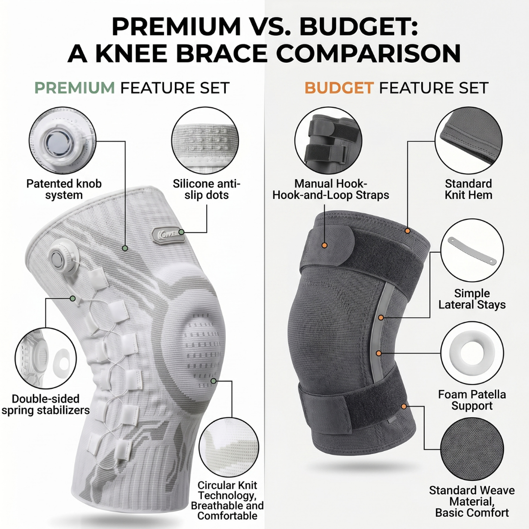 Recovero Pro-Athletic Knee Compression Sleeves — Pair