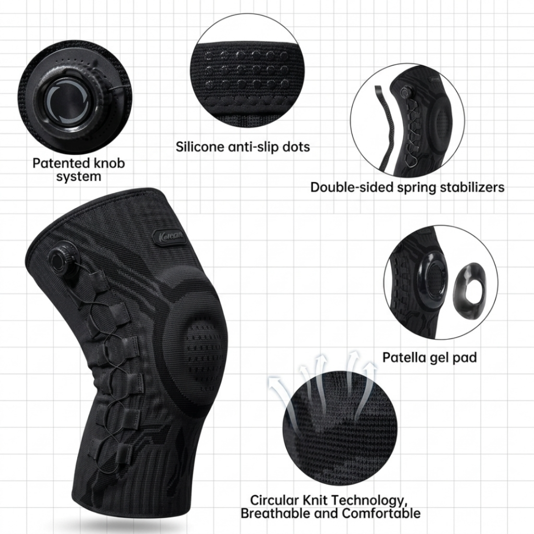 Recovero Pro-Athletic Knee Compression Sleeves — Pair