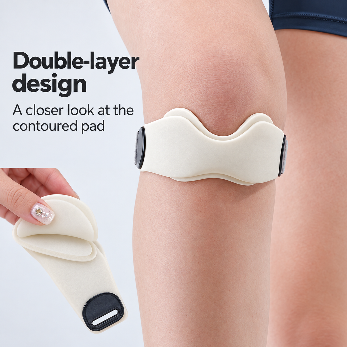 Double-layer patella strap construction